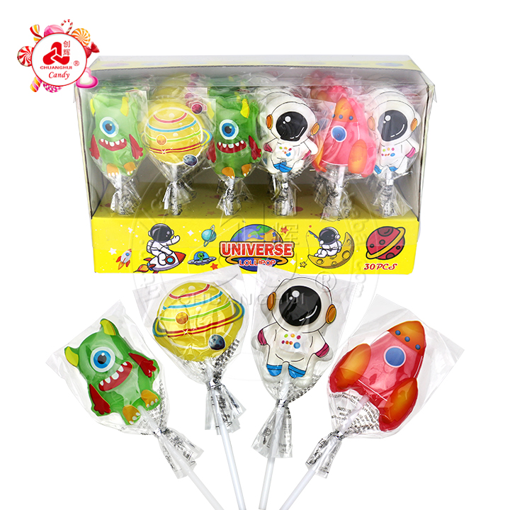 Universe space astronaut, rocket, alien, planet hard lollipop candy CH-BP138
