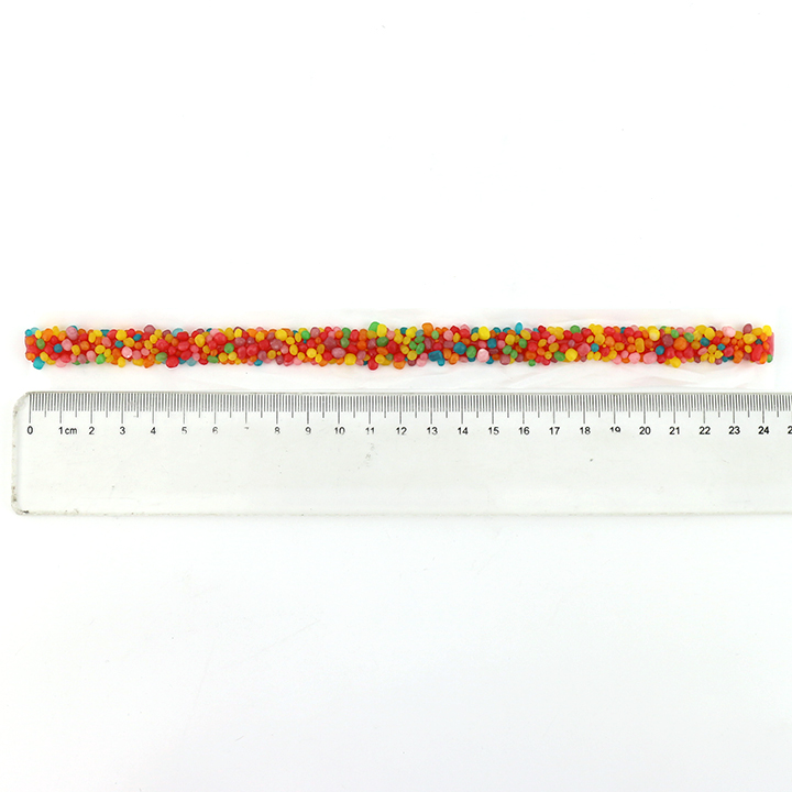 Long Sour Rainbow Rope Gummy Candy Jelly with Mini Granule Candy Drops CH-J645-1