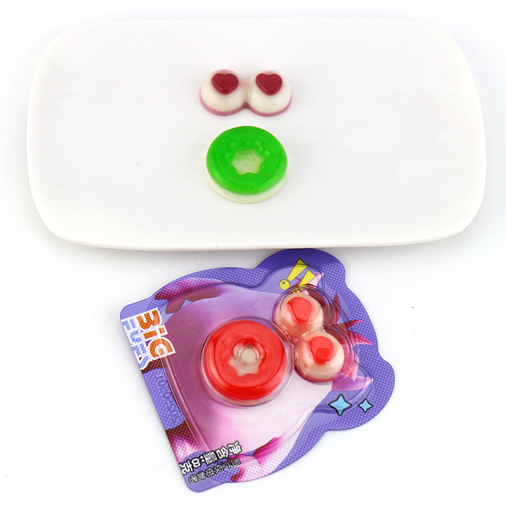 Halloween big eye monster fudge eyeballs, lips shaped soft gummy candy CH-J671