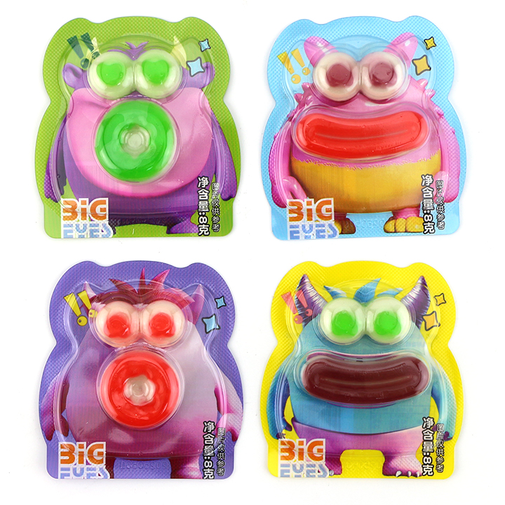 Halloween big eye monster fudge eyeballs, lips shaped soft gummy candy CH-J671