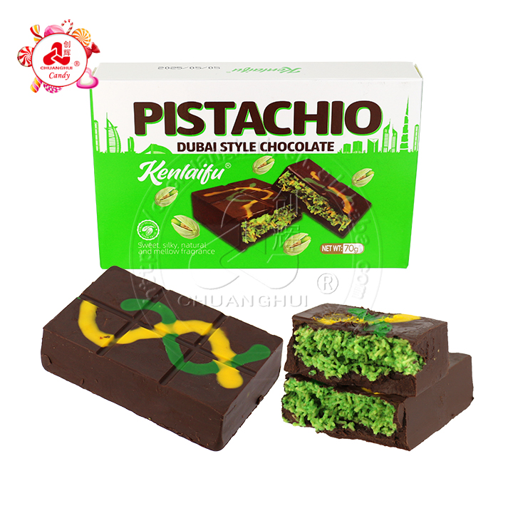 Dubai Style Choco Kataifi chocolate with Crispy Knafeh Noodle Crushed Pistachios Filling CH-BC154