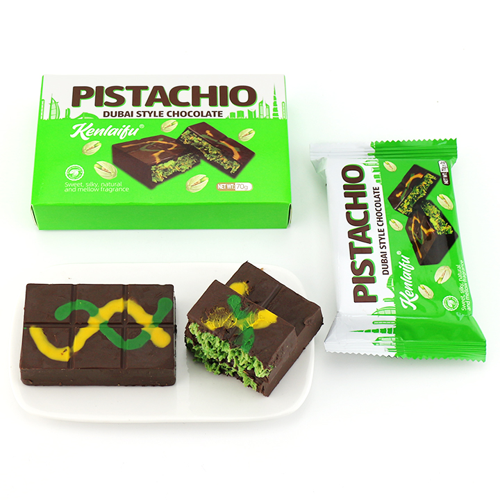 Dubai Style Choco Kataifi chocolate with Crispy Knafeh Noodle Crushed Pistachios Filling CH-BC154