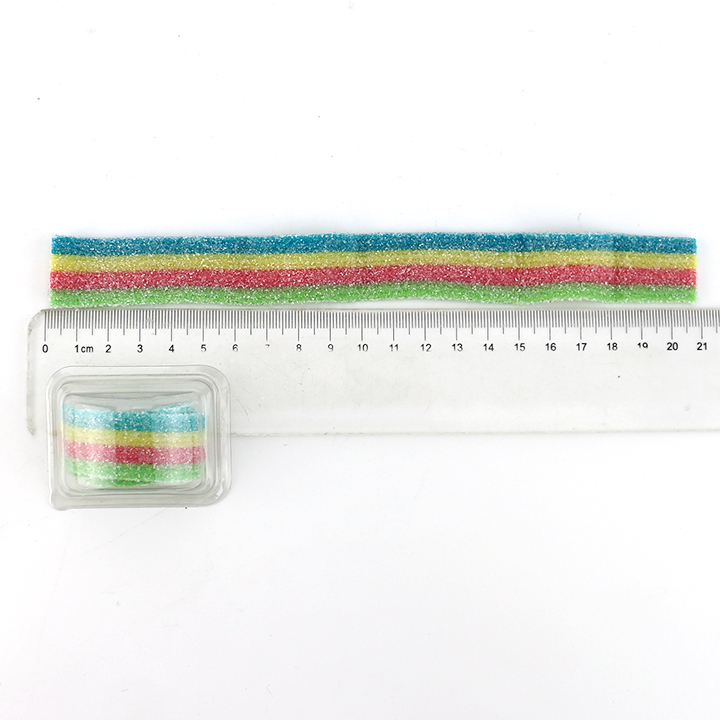 Sour and Sweet Belt Soft Rainbow Gummy Roll Candy CH-J669