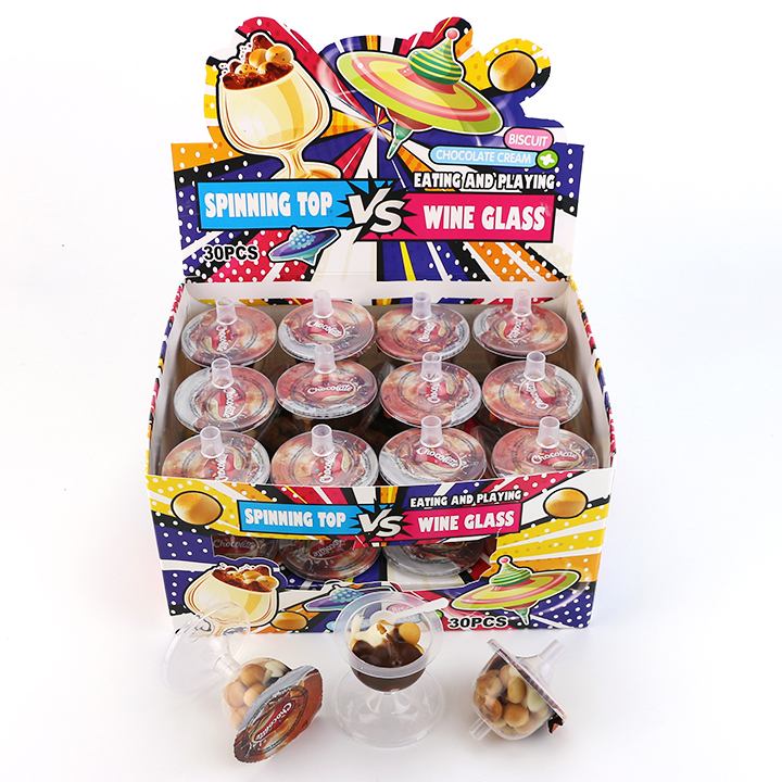 Funny Spinning Top VS wine glass shape choco cookie chocolate biscuit cup CH-BC157