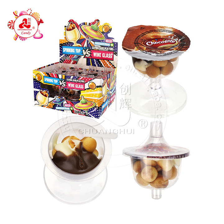 Funny Spinning Top VS wine glass shape choco cookie chocolate biscuit cup CH-BC157
