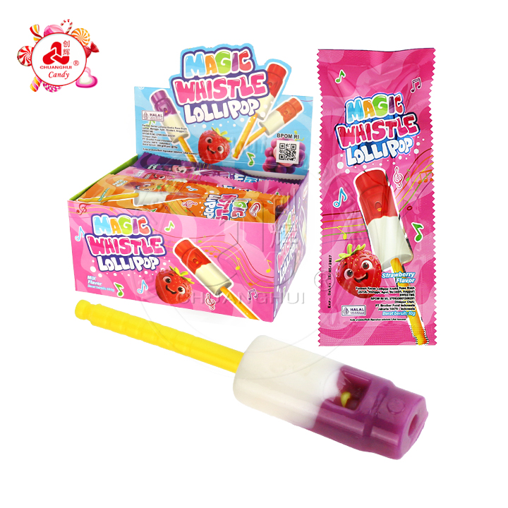 Coloful Music Melody Lollipop Fruity Flavor Whistle Lollipop Candy CH-BP141