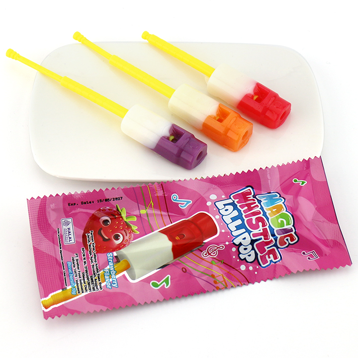 Coloful Music Melody Lollipop Fruity Flavor Whistle Lollipop Candy CH-BP141