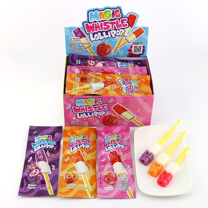 Coloful Music Melody Lollipop Fruity Flavor Whistle Lollipop Candy CH-BP141