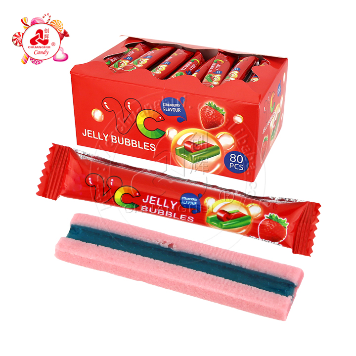 Halal VC Jelly Bubble Gum Strawberry Flavor Chewing Gum CH-E337