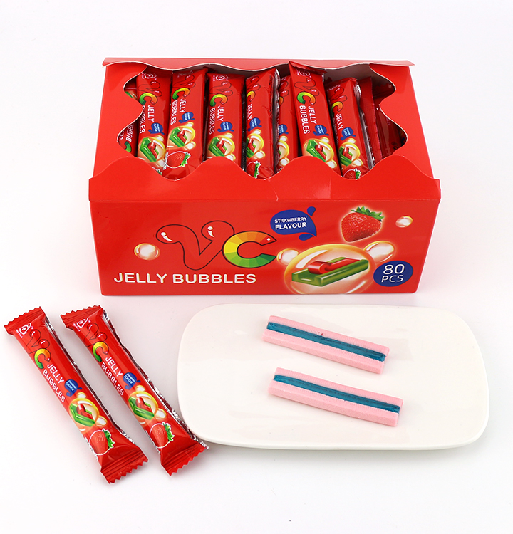 Halal VC Jelly Bubble Gum Strawberry Flavor Chewing Gum CH-E337