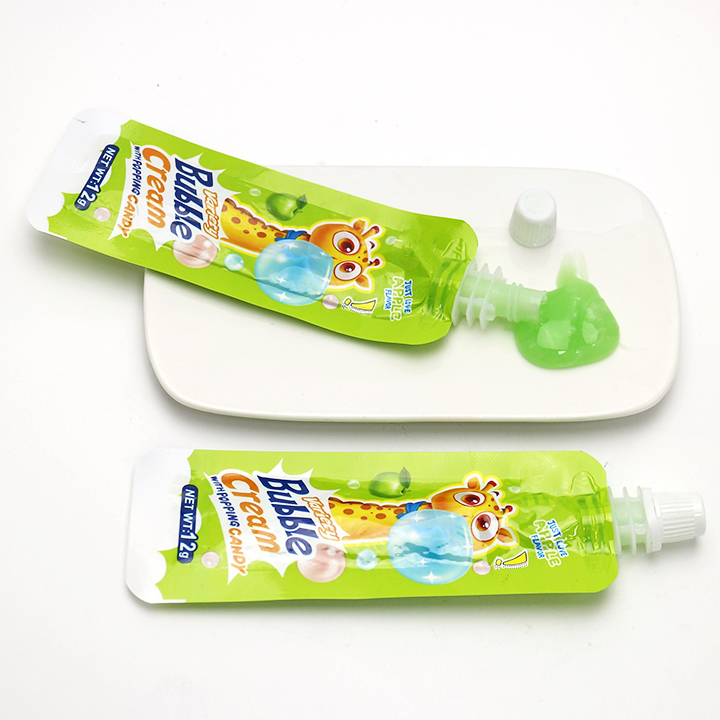 Strawberry And Apple Flavors Squeezed Bubble Gum cream Jam Candy CH-E338