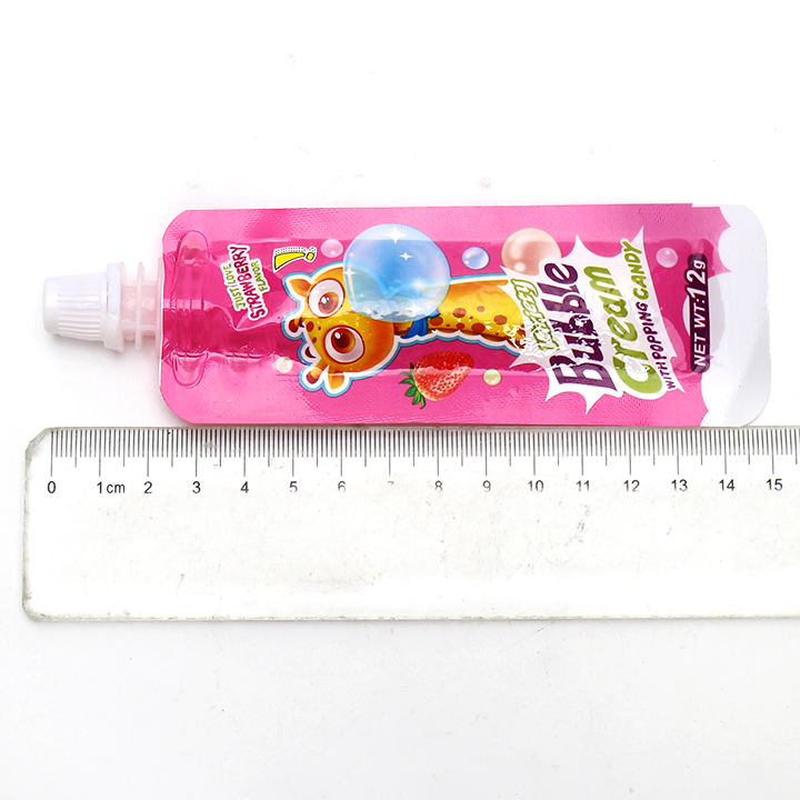 Strawberry And Apple Flavors Squeezed Bubble Gum cream Jam Candy CH-E338