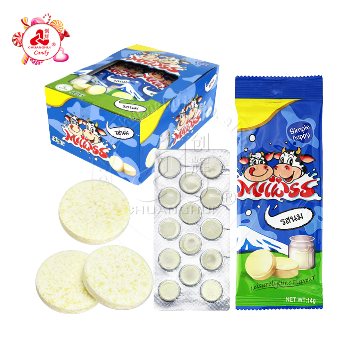 HALAL Dry Milk Flavored Pressed Tablet Candy CH-G115