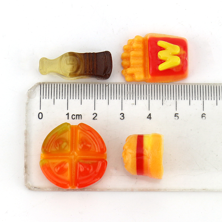 7-in-1 pizza, french fries, cola, burger, Western style fast food shaped chewy gummy candy CH-J674