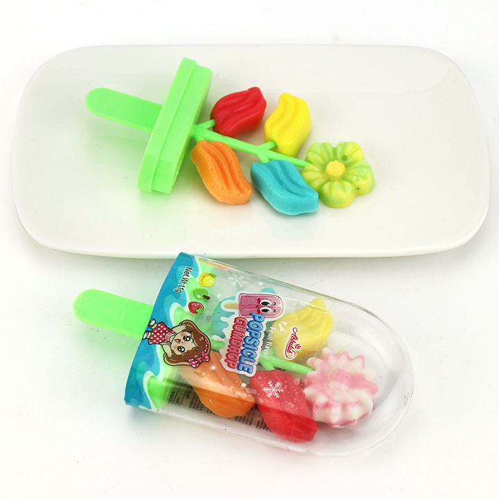 5-in-1 Fruity Flavored Ice Cream Flower Shaped Chewy Gummy Lollipop Candy CH-J675