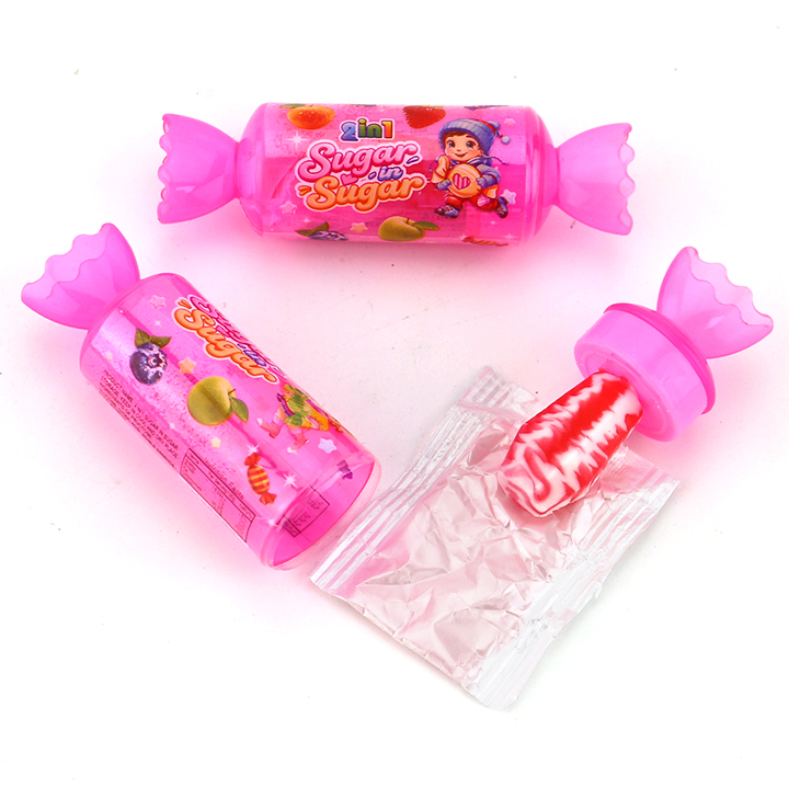 Sugar Sugar twisted candy nipple lollipop candy with sour powder in Jar CH-N747
