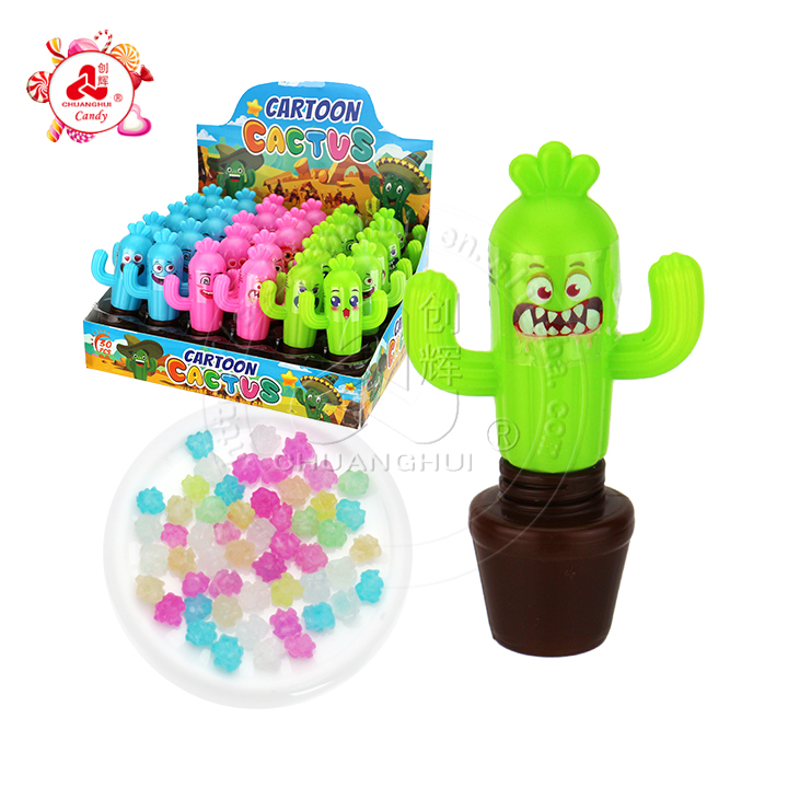 Cartoon cactus toy candy with colorful mini star hard candy CH-T1391