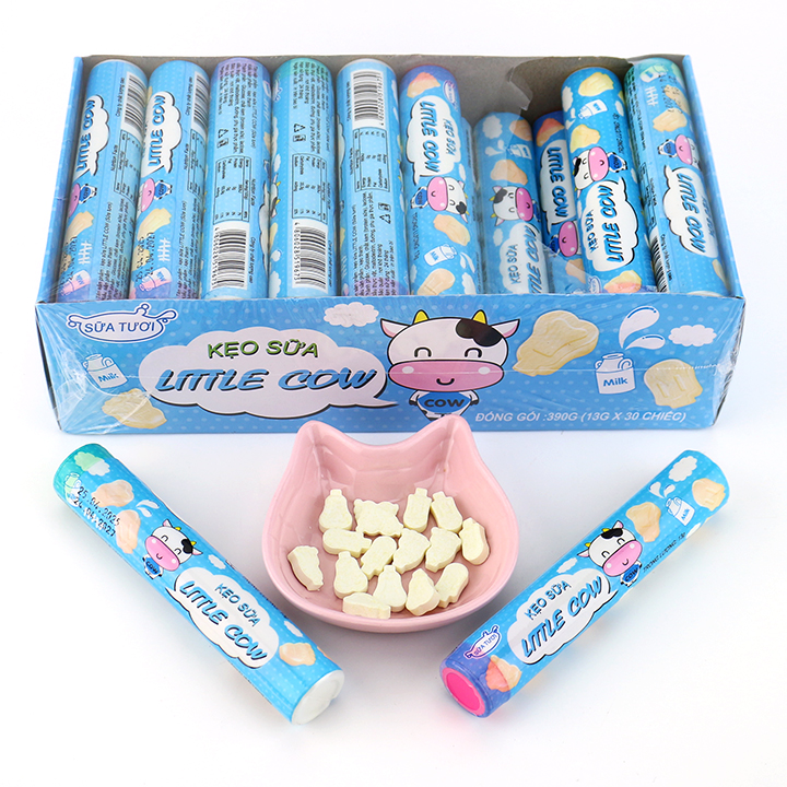 Halal Little Cow Dry Milk candy small popsicle shaped milk pressed tablet candy CH-Z288