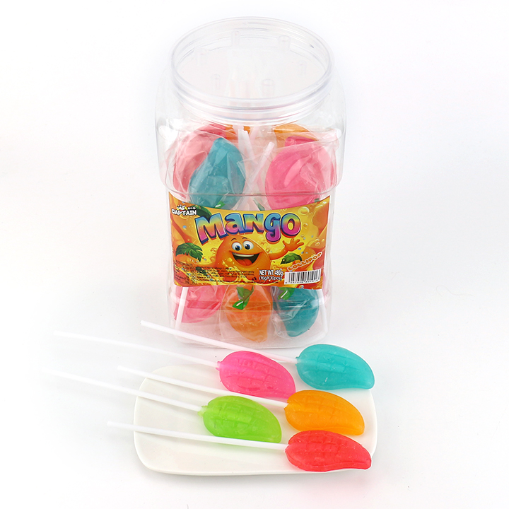 Colorful Mango Shaped Hard Lollipop Candy CH-BP142