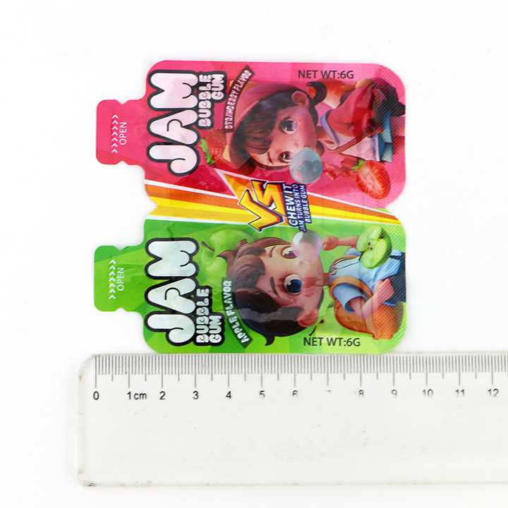 Strawberries, apples Flavor 2 in 1 Squeeze Liquid Jam Bubble Gum JAM Candy CH-E342