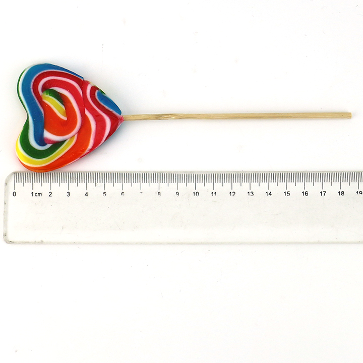 HALAL 30g Rainbow Love Heart Shaped Handmade Swirl Flat Hard Lollipop Candy CH-H075