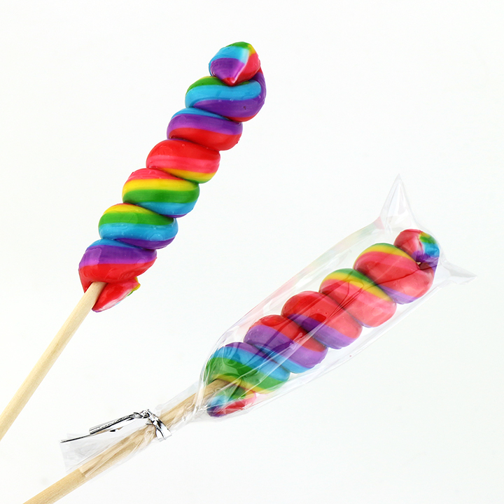 HALAL 30g Rainbow Spiral Twist Handmade Swirl Hard Lollipop Candy CH-H076