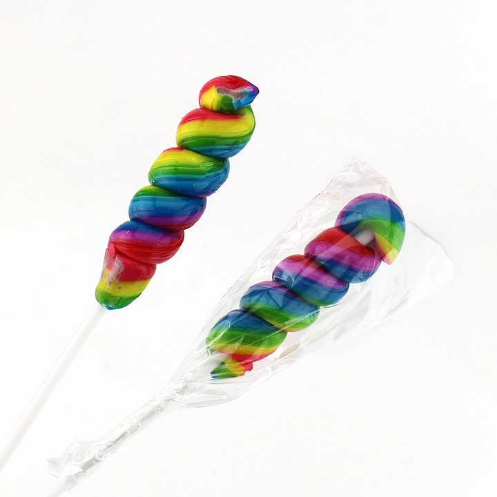 HALAL 12g Rainbow Spiral Twist Handmade Swirl Hard Lollipop Candy CH-H077