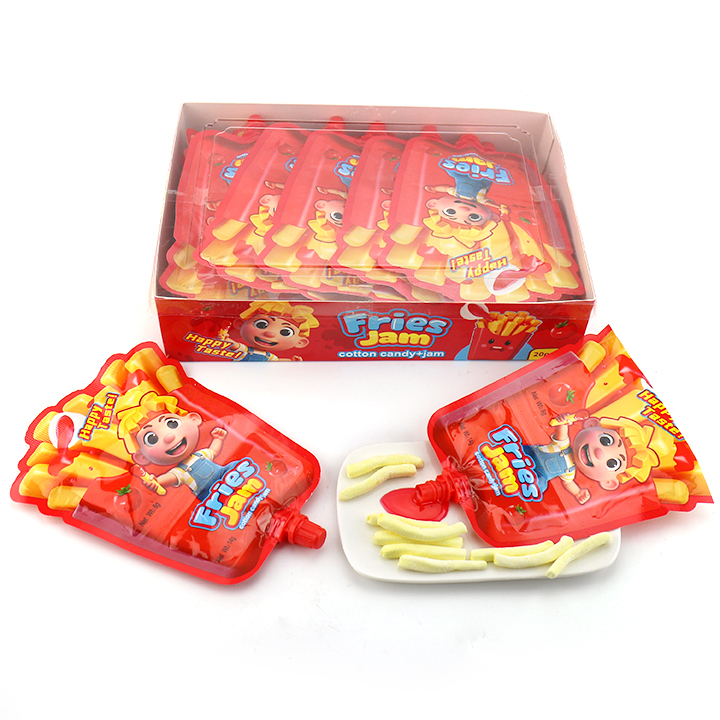 2-in-1 French fries shaped marshmallow with Squeeze jam candy CH-M207