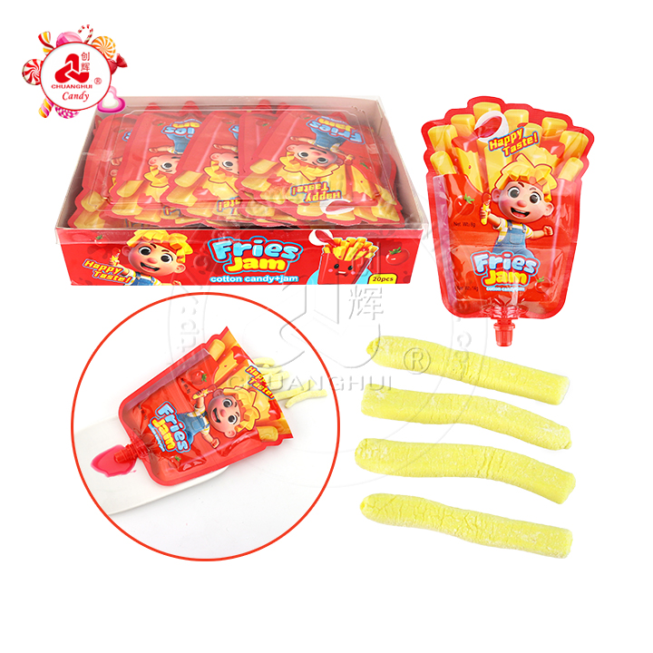 2-in-1 French fries shaped marshmallow with Squeeze jam candy CH-M207