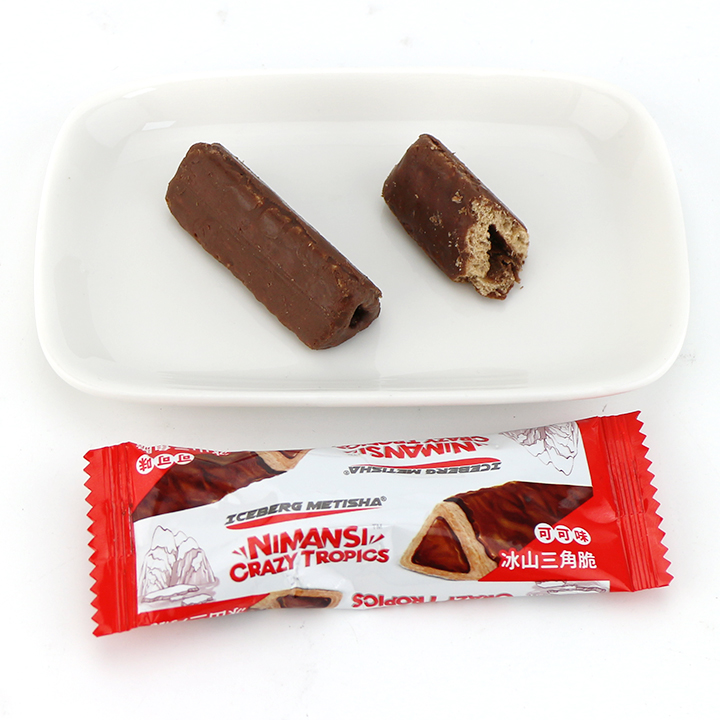 Mini chocolate jam coated cookies triangular crispy wafer biscuit CH-D147