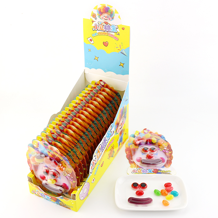 Magical Joker Candy Eyeball, Lips Shaped Clown Gummy Candy with jelly beans CH-J680