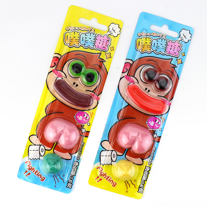 4-in-1 Monkey Eyeball, Lips,Butt,poop shaped chewy jelly Gummy Candy CH-J681