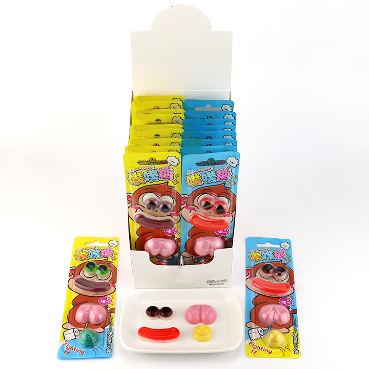 4-in-1 Monkey Eyeball, Lips,Butt,poop shaped chewy jelly Gummy Candy CH-J681