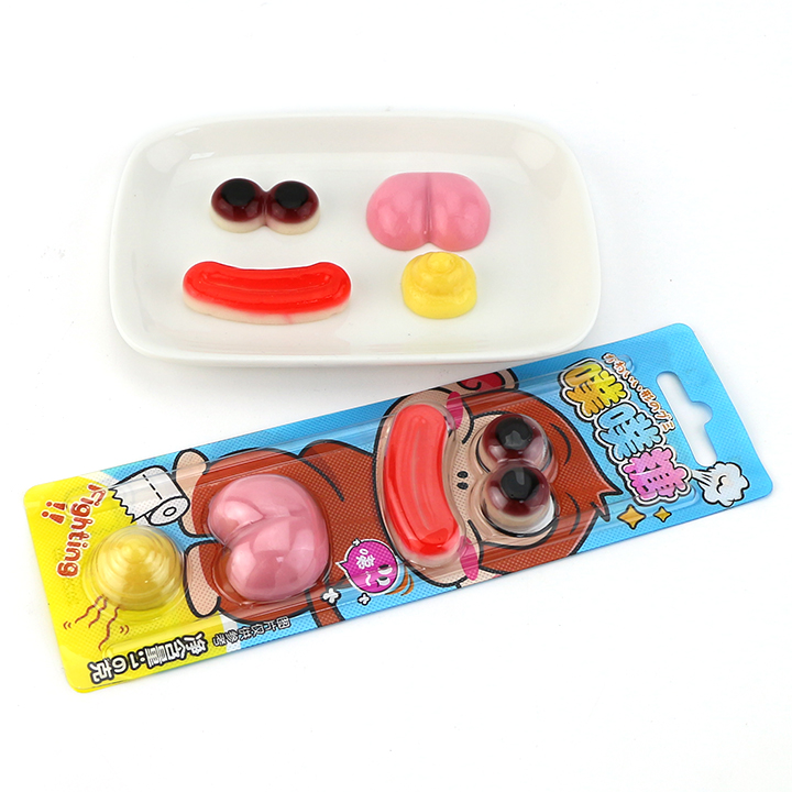 4-in-1 Monkey Eyeball, Lips,Butt,poop shaped chewy jelly Gummy Candy CH-J681