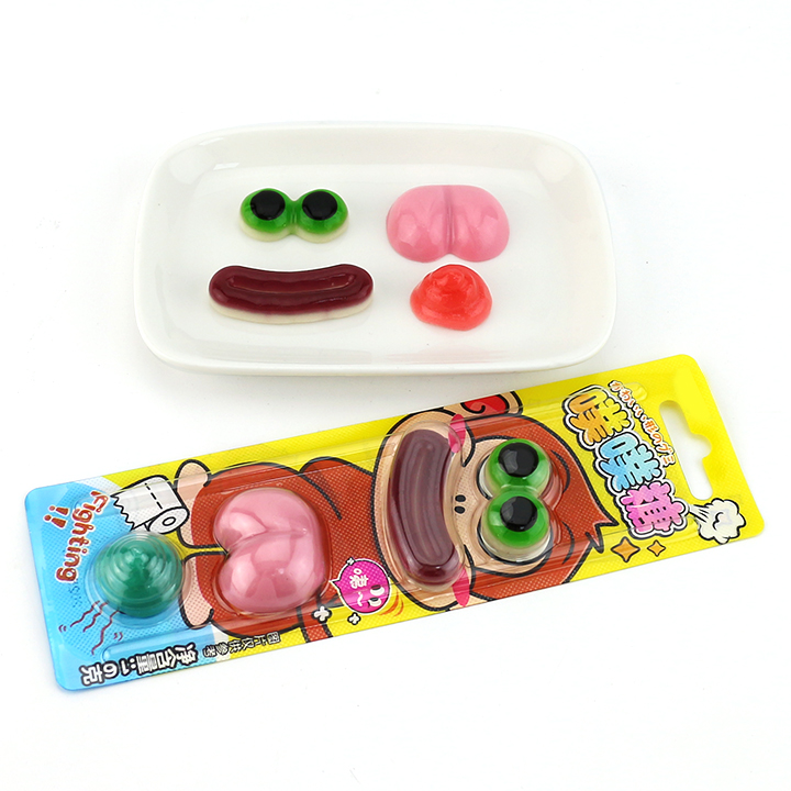 4-in-1 Monkey Eyeball, Lips,Butt,poop shaped chewy jelly Gummy Candy CH-J681