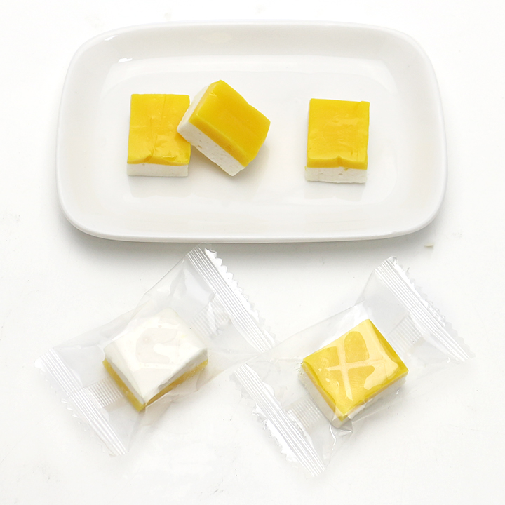 2 layer gummies fruit and yogurt flavored cube gummy jelly candy CH-J690