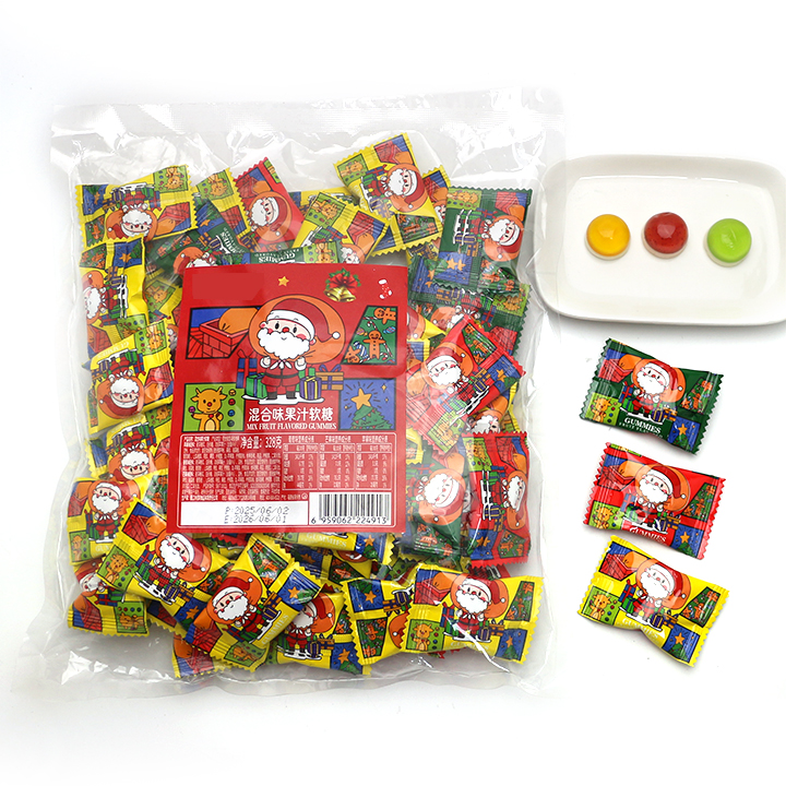 Christmas Snack Confectionery Assorted Fruit flavored jelly soft gummy candy CH-J697