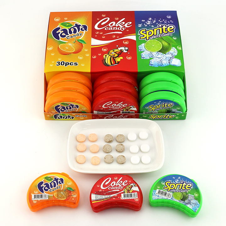 Cola Soda Flavor Pressed Tablet Candy in Half circle box CH-N749