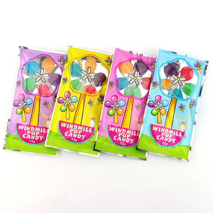 Funny Windmill Pop Candy Five types of fruit flavored Fan lollipops with fluorescent light stick CH-H58-9