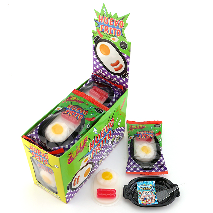 Cartoon Sausage and Fried Egg Shaped Jelly Pudding with Popping Candy CH-K303-1