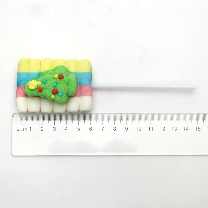 Cartoon Christmas Tree, Santa Claus, Socks wave shaped big marshmallow pop string lollipops CH-M214