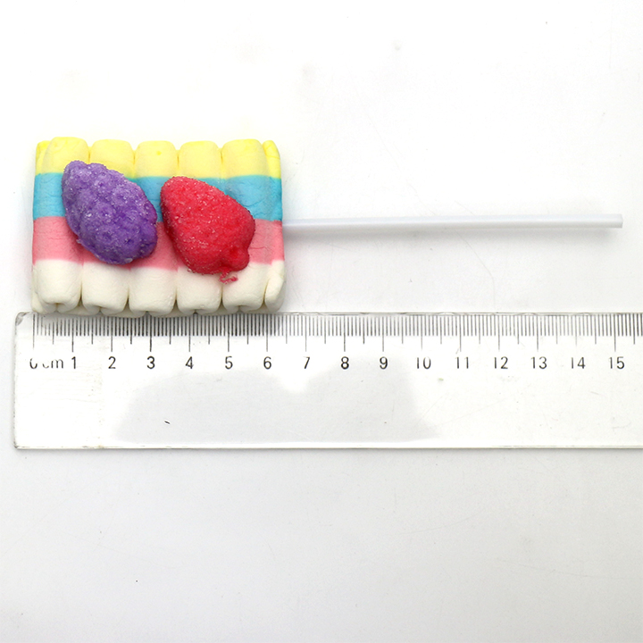 Cartoon Fruit wave shaped big marshmallow pop string lollipops CH-M213