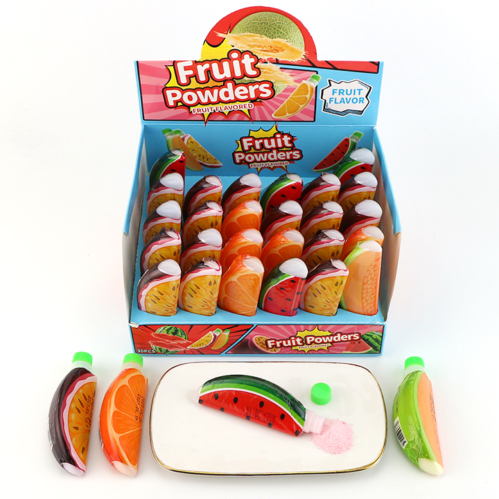 4 types of Sour fruit powder candy in sliced fruit bottle CH-N750