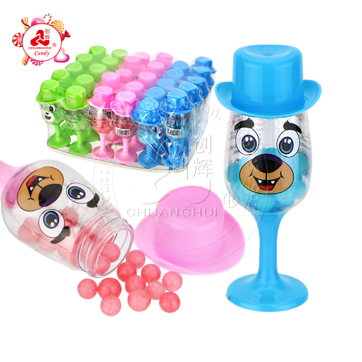 Colorful Fruit Pearl Hard Candy in Hat Dog Cup CH-N751