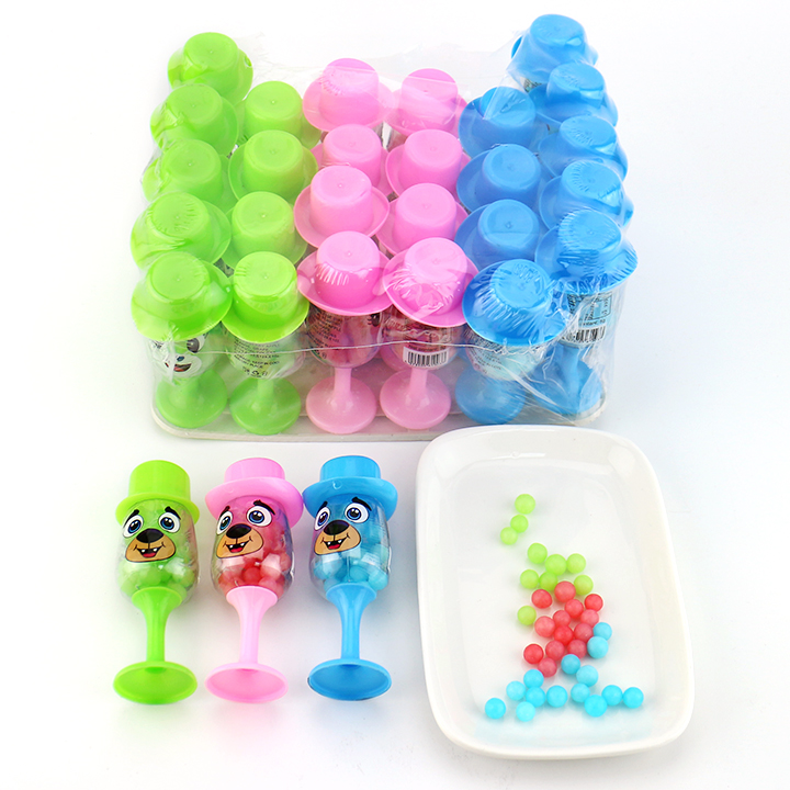 Colorful Fruit Pearl Hard Candy in Hat Dog Cup CH-N751