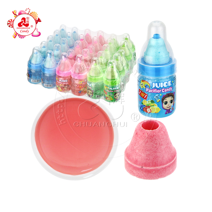 2-in-1 Fruit Juice Jam Liquid Candy with Pacifier Shaped Pressed Tablet Candy CH-N752