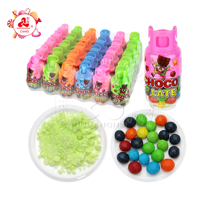 2 in 1 Mini Gas bottle chocolate beans with sour powder candy CH-N756