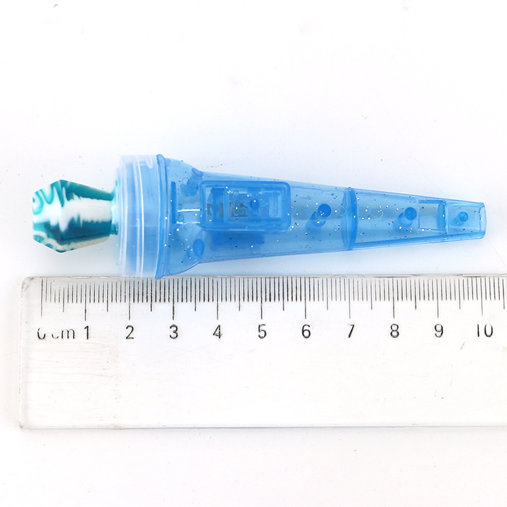 LED flashing Microphone shaped whistle toy candy with diamond pop lollipop CH-T1401