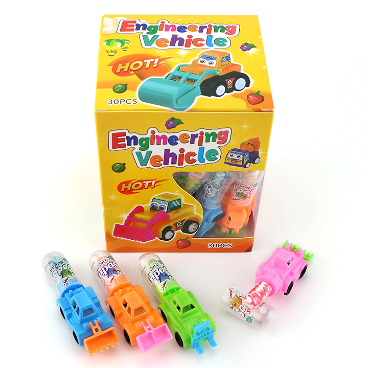Mini Engineering vehicle bulldozer toy candy with nipple lollipop CH-T1402