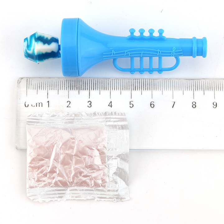 Mini trumpet shaped whistle toy candy with diamond pop lollipop CH-T1404